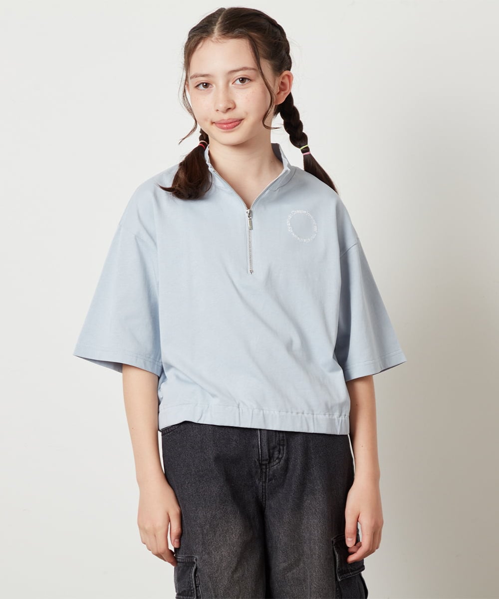 KJKGV43034 a.v.v KIDS(アー・ヴェ・ヴェ) [100-130]ハーフジッププルオーバーTシャツ ブラック