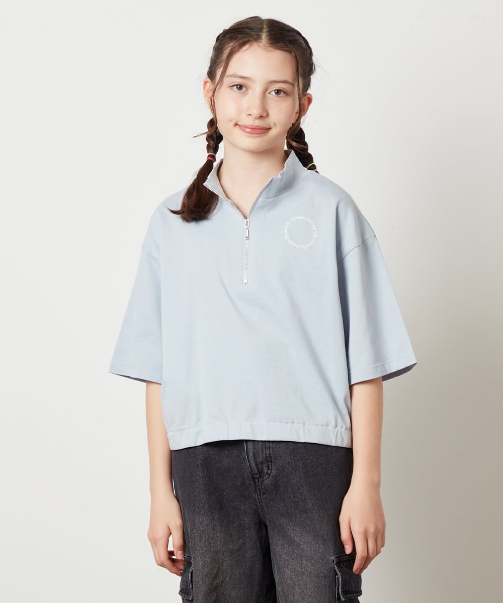KJKGV43034 a.v.v KIDS(アー・ヴェ・ヴェ) [100-130]ハーフジッププルオーバーTシャツ ブラック