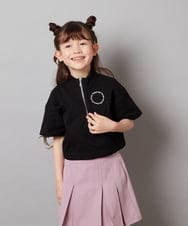 KJKGV43034 a.v.v KIDS(アー・ヴェ・ヴェ) [100-130]ハーフジッププルオーバーTシャツ ブラック