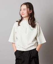 KJKGV43034 a.v.v KIDS(アー・ヴェ・ヴェ) [100-130]ハーフジッププルオーバーTシャツ ブラック