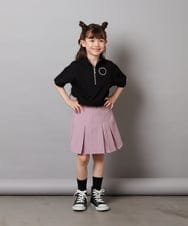 KJKGV43034 a.v.v KIDS(アー・ヴェ・ヴェ) [100-130]ハーフジッププルオーバーTシャツ ブラック