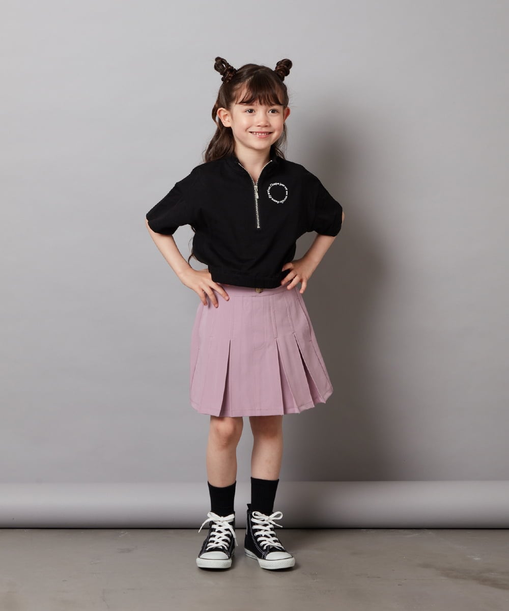 KJKGV43034 a.v.v KIDS(アー・ヴェ・ヴェ) [100-130]ハーフジッププルオーバーTシャツ ブラック