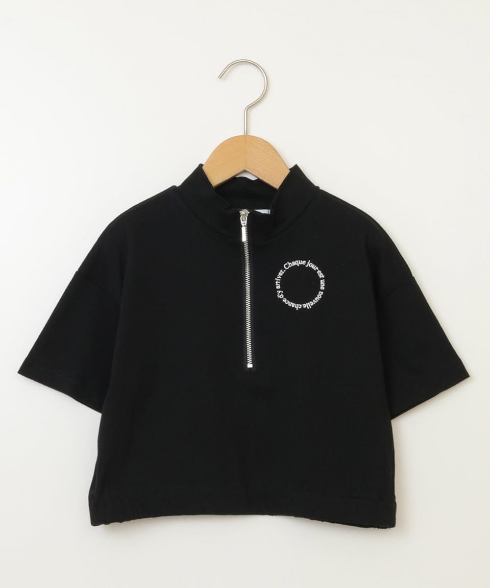 KJKGV43034 a.v.v KIDS(アー・ヴェ・ヴェ) [100-130]ハーフジッププルオーバーTシャツ ブラック