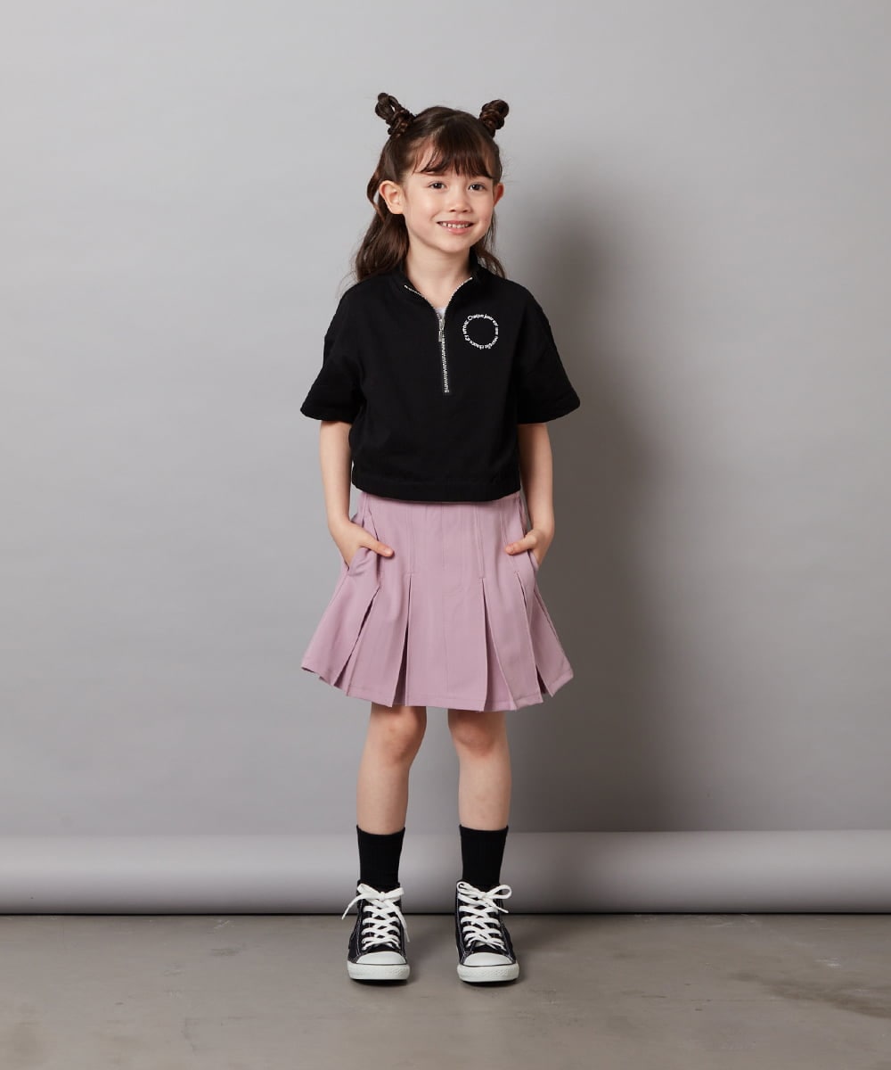 KJKGV43034 a.v.v KIDS(アー・ヴェ・ヴェ) [100-130]ハーフジッププルオーバーTシャツ ブラック