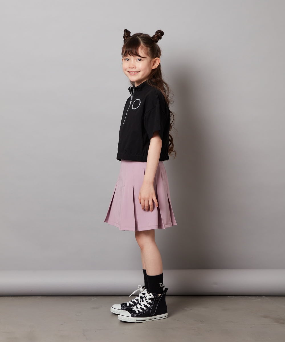 KJKGV43034 a.v.v KIDS(アー・ヴェ・ヴェ) [100-130]ハーフジッププルオーバーTシャツ ブラック