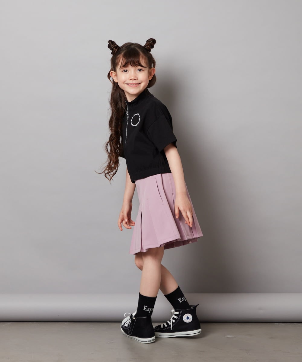 KJKGV43034 a.v.v KIDS(アー・ヴェ・ヴェ) [100-130]ハーフジッププルオーバーTシャツ ブラック