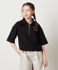 KJKGV43034 a.v.v KIDS(アー・ヴェ・ヴェ) [100-130]ハーフジッププルオーバーTシャツ ブラック