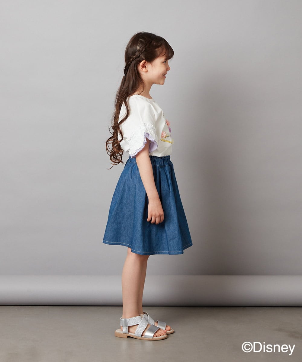 KJKGV80029 a.v.v KIDS(アー・ヴェ・ヴェ) [100-140]袖フリルTシャツ ライトブルー