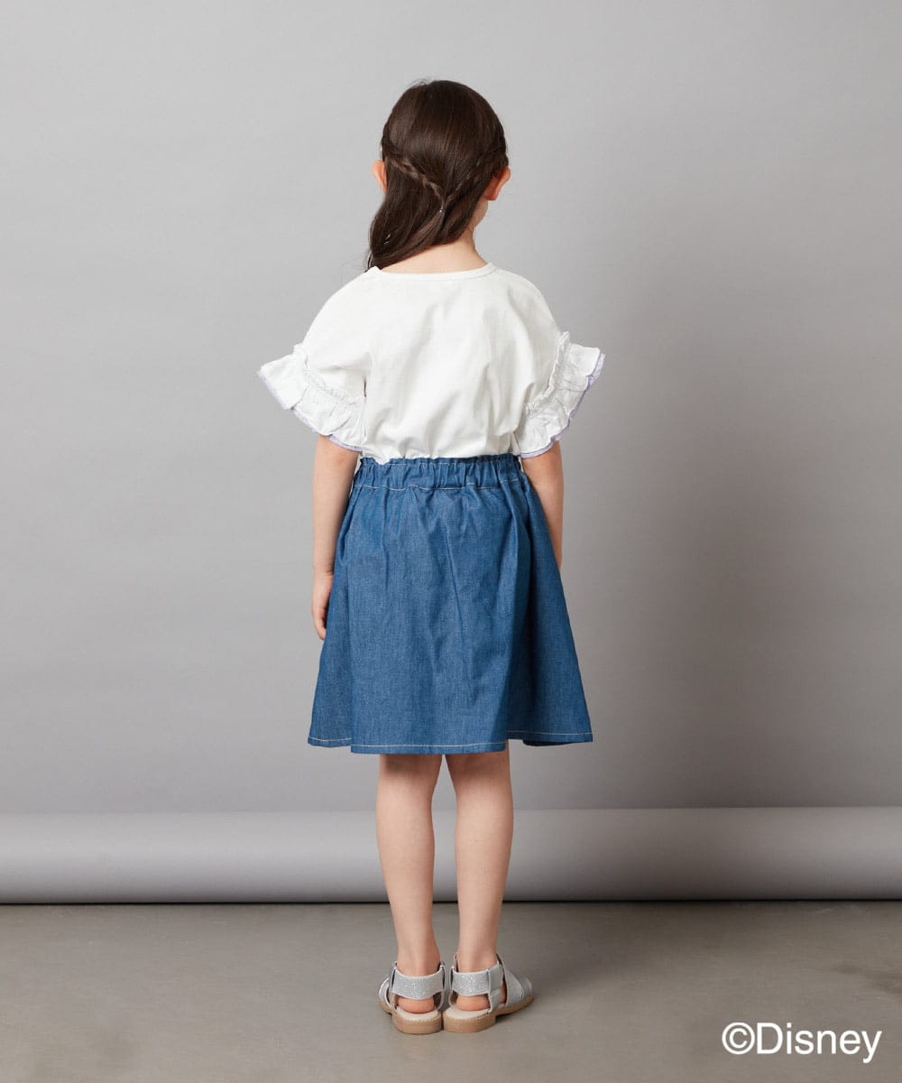 KJKGV80029 a.v.v KIDS(アー・ヴェ・ヴェ) [100-140]袖フリルTシャツ ライトブルー