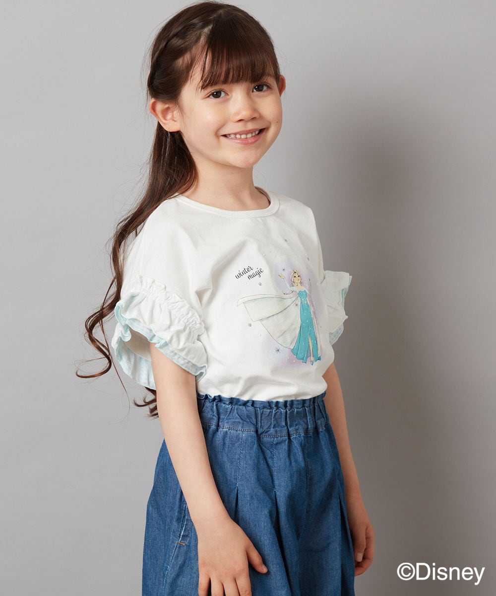 KJKGV80029 a.v.v KIDS(アー・ヴェ・ヴェ) [100-140]袖フリルTシャツ ライトブルー