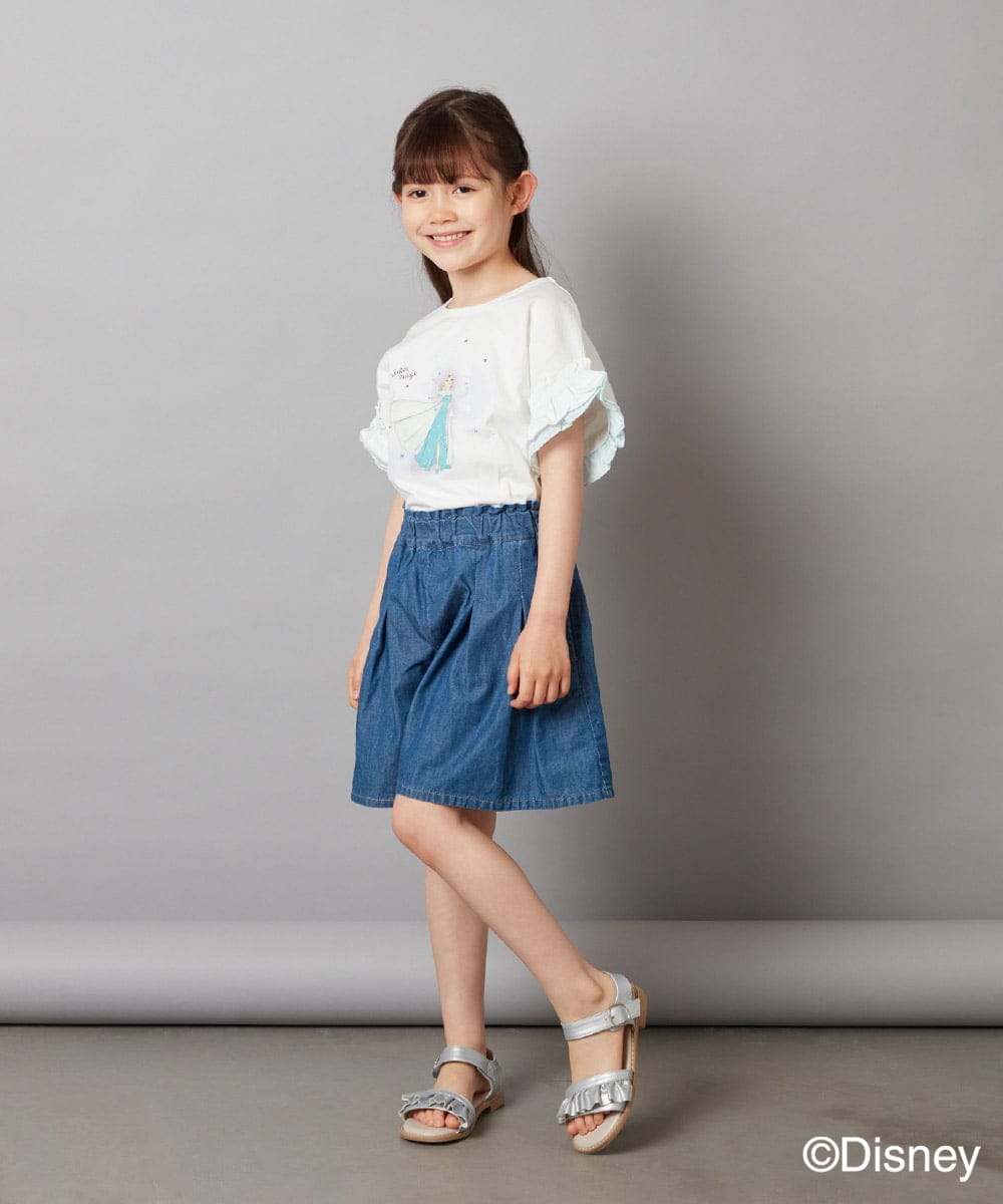 KJKGV80029 a.v.v KIDS(アー・ヴェ・ヴェ) [100-140]袖フリルTシャツ ライトブルー