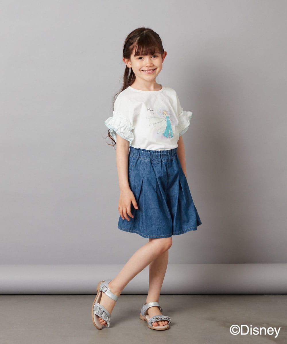 KJKGV80029 a.v.v KIDS(アー・ヴェ・ヴェ) [100-140]袖フリルTシャツ ライトブルー