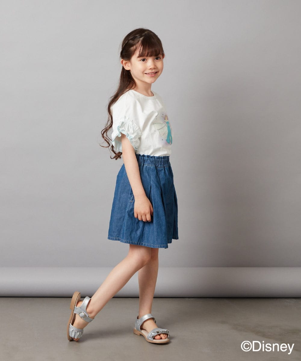 KJKGV80029 a.v.v KIDS(アー・ヴェ・ヴェ) [100-140]袖フリルTシャツ ライトブルー
