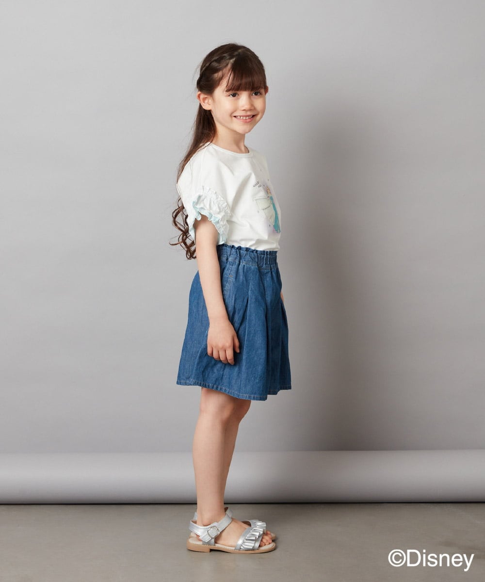 KJKGV80029 a.v.v KIDS(アー・ヴェ・ヴェ) [100-140]袖フリルTシャツ ライトブルー