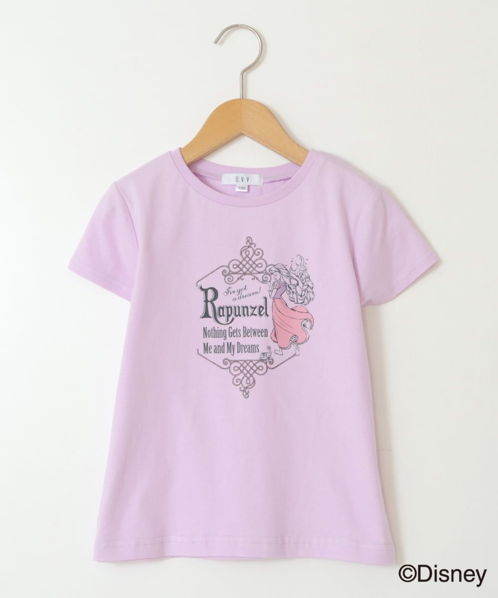 KJKGV81029 a.v.v KIDS(アー・ヴェ・ヴェ) [100-140]バックリボンＴシャツ ラベンダー