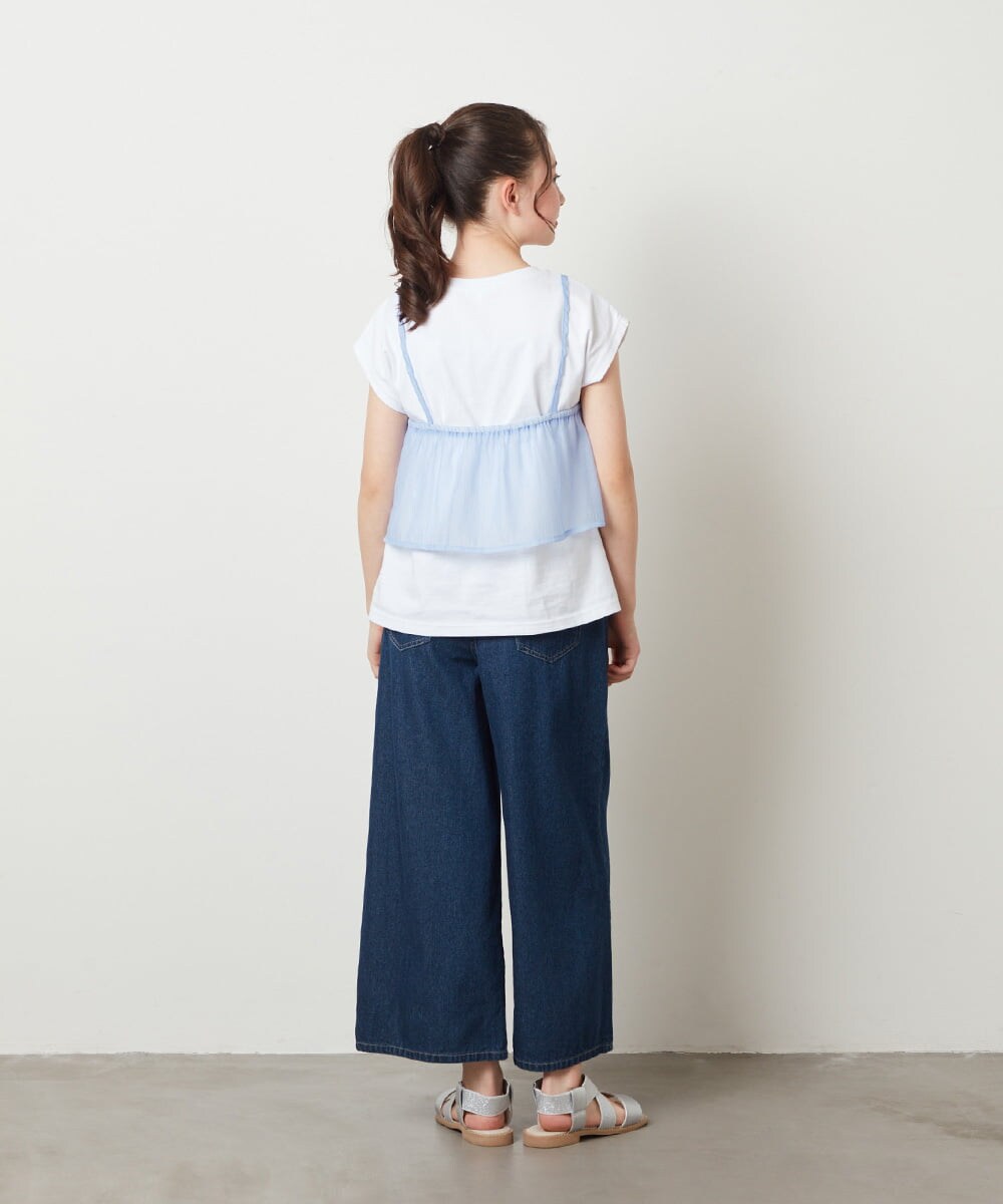 KJKGW02029 a.v.v KIDS(アー・ヴェ・ヴェ) [140-150]シアーキャミドッキングＴシャツ ライトブルー