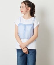 KJKGW02029 a.v.v KIDS(アー・ヴェ・ヴェ) [140-150]シアーキャミドッキングＴシャツ ライトブルー