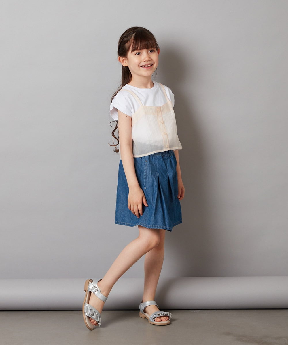 KJKGW02029 a.v.v KIDS(アー・ヴェ・ヴェ) [140-150]シアーキャミドッキングＴシャツ ライトブルー