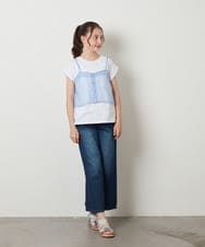 KJKGW02029 a.v.v KIDS(アー・ヴェ・ヴェ) [140-150]シアーキャミドッキングＴシャツ ライトブルー