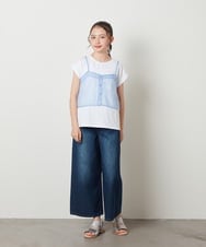 KJKGW02029 a.v.v KIDS(アー・ヴェ・ヴェ) [140-150]シアーキャミドッキングＴシャツ ライトブルー