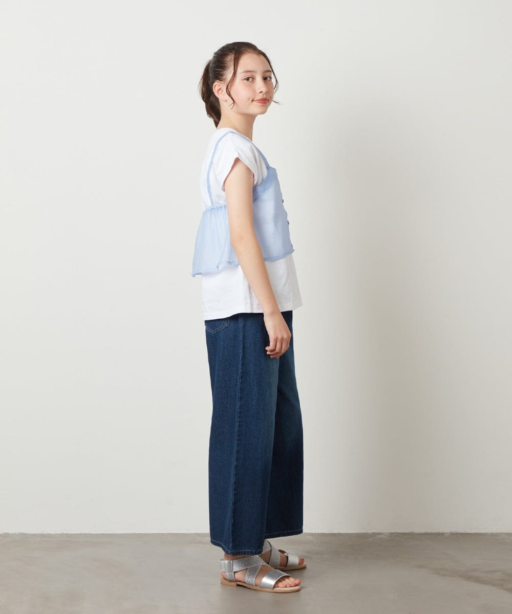 KJKGW02029 a.v.v KIDS(アー・ヴェ・ヴェ) [140-150]シアーキャミドッキングＴシャツ ライトブルー