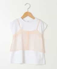 KJKGW02029 a.v.v KIDS(アー・ヴェ・ヴェ) [140-150]シアーキャミドッキングＴシャツ オレンジ