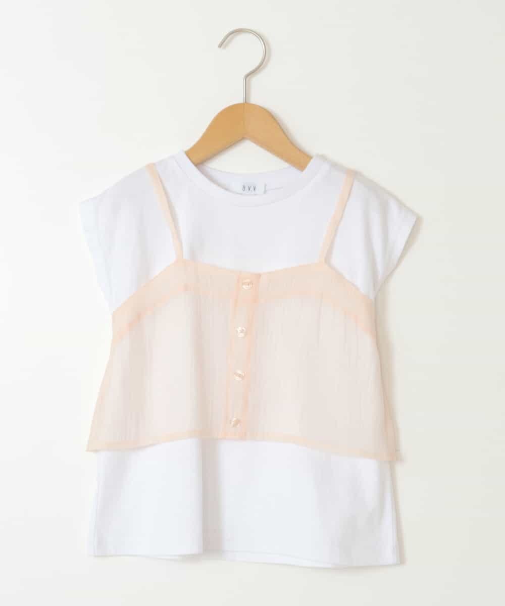 KJKGW02029 a.v.v KIDS(アー・ヴェ・ヴェ) [140-150]シアーキャミドッキングＴシャツ オレンジ