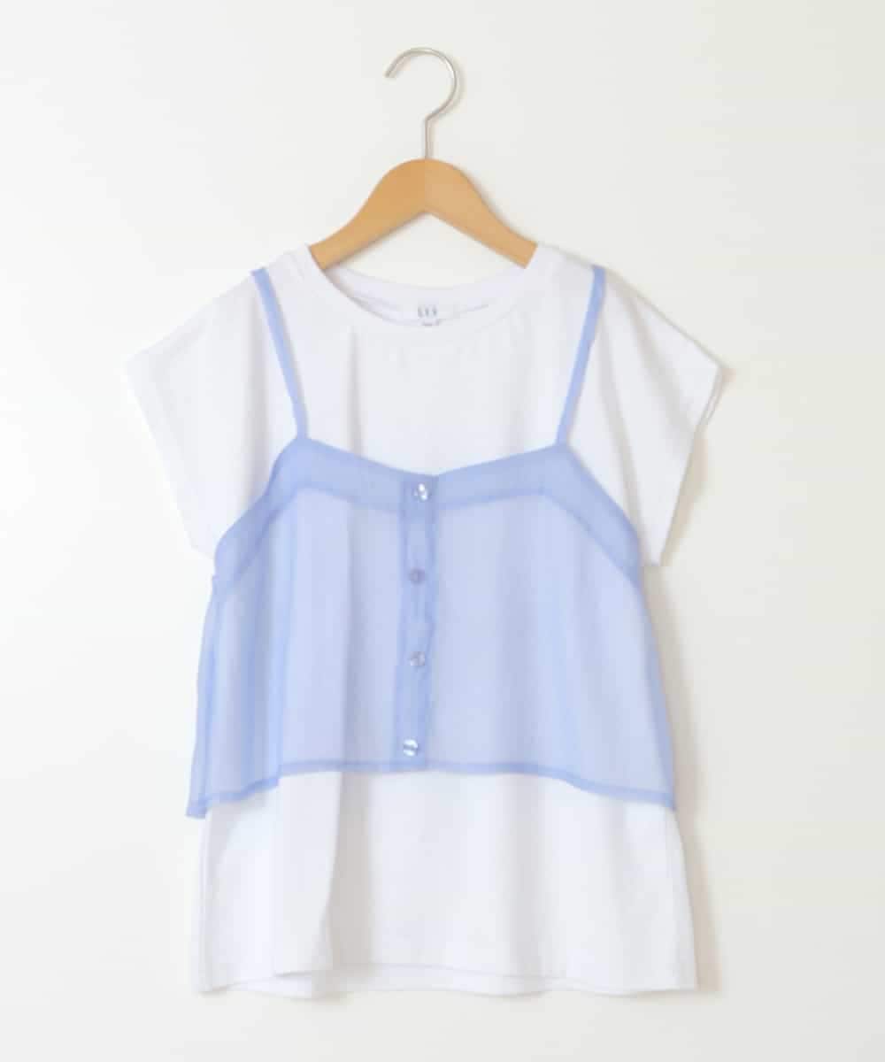 KJKGW02029 a.v.v KIDS(アー・ヴェ・ヴェ) [140-150]シアーキャミドッキングＴシャツ ライトブルー