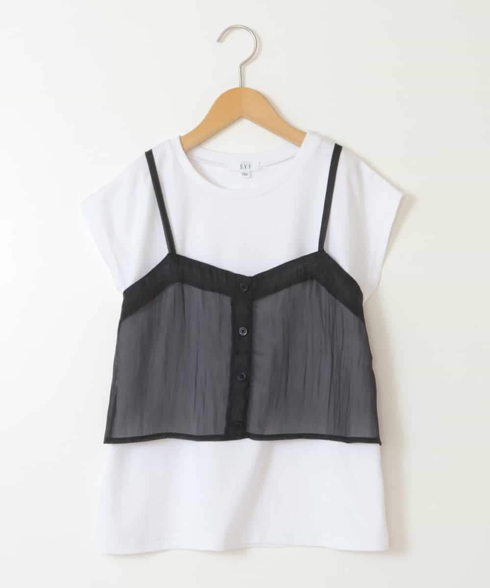KJKGW02029 a.v.v KIDS(アー・ヴェ・ヴェ) [140-150]シアーキャミドッキングＴシャツ ブラック