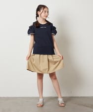 KJKGW04024 a.v.v KIDS(アー・ヴェ・ヴェ) [140-150]オフショルフリルスリーブカットソー ライトブルー