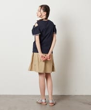 KJKGW04024 a.v.v KIDS(アー・ヴェ・ヴェ) [140-150]オフショルフリルスリーブカットソー ライトブルー