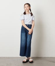 KJKGW04024 a.v.v KIDS(アー・ヴェ・ヴェ) [140-150]オフショルフリルスリーブカットソー ライトブルー