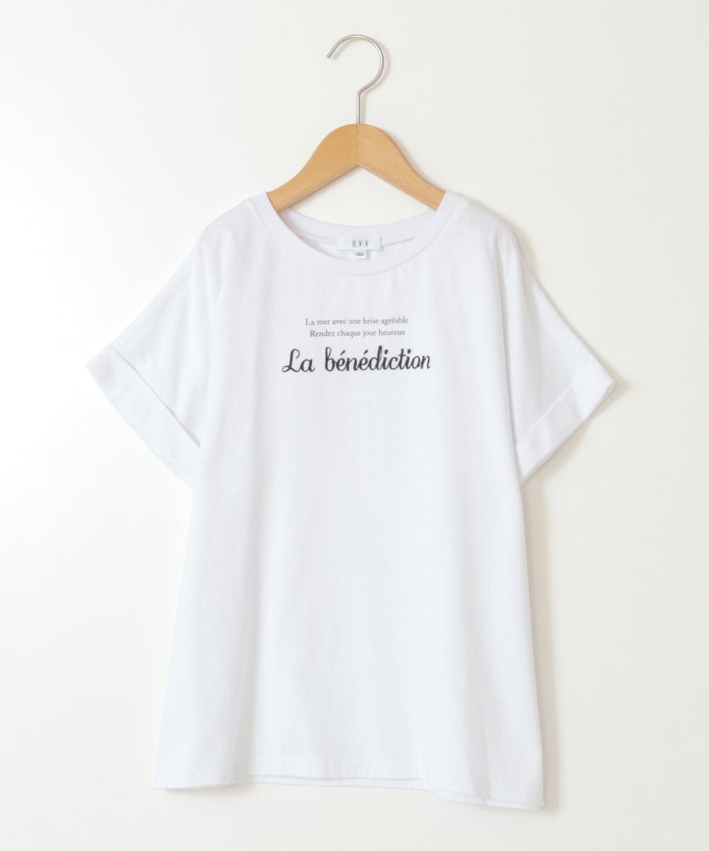 KJKGW05024 a.v.v KIDS(アー・ヴェ・ヴェ) [140-150]アソートロゴプリントTシャツ ホワイト