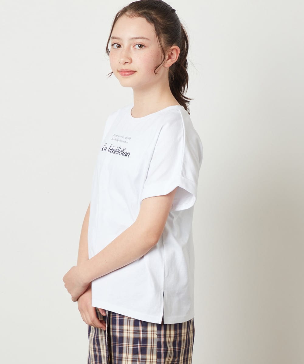 KJKGW05024 a.v.v KIDS(アー・ヴェ・ヴェ) [140-150]アソートロゴプリントTシャツ ホワイト