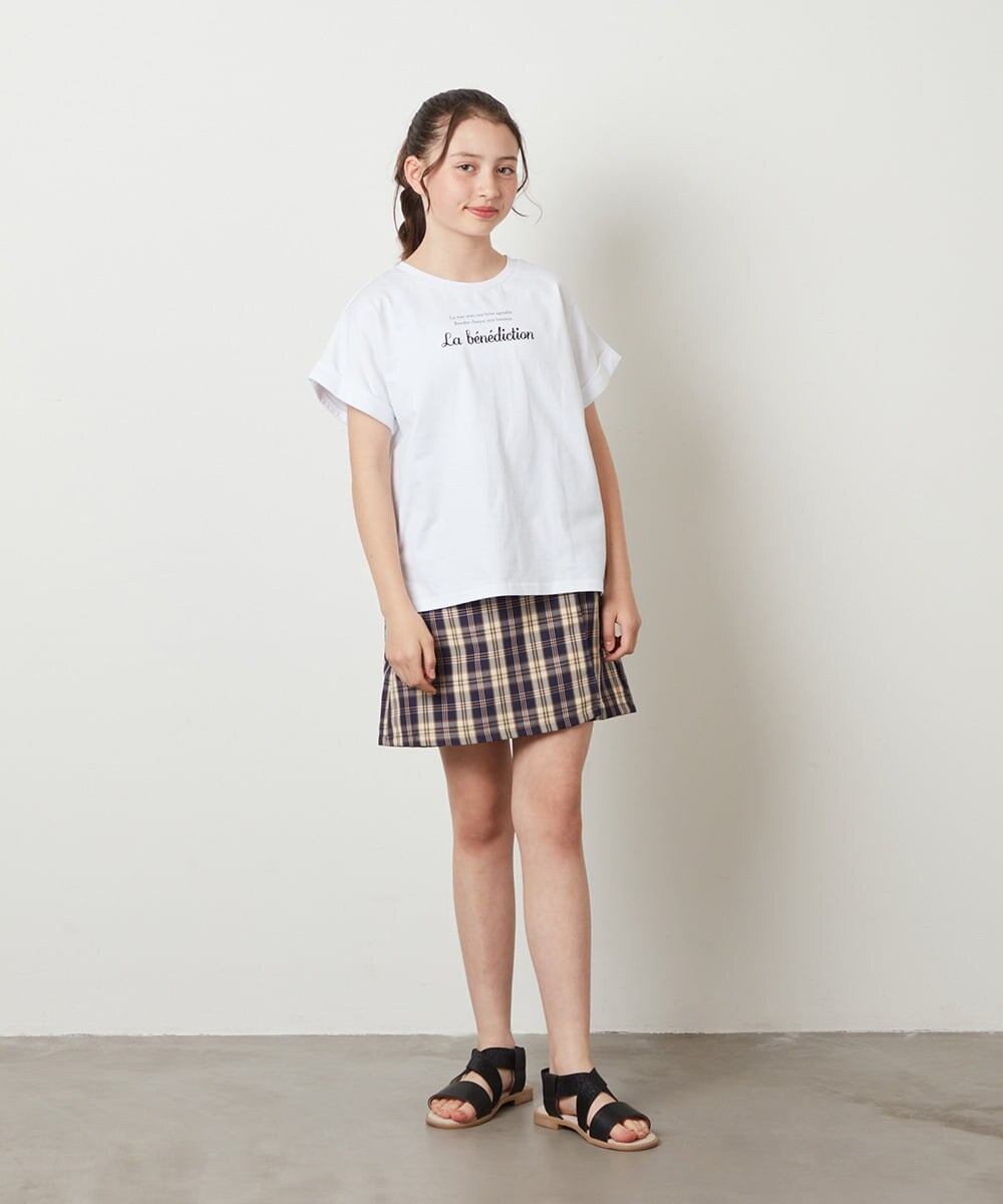 KJKGW05024 a.v.v KIDS(アー・ヴェ・ヴェ) [140-150]アソートロゴプリントTシャツ ホワイト