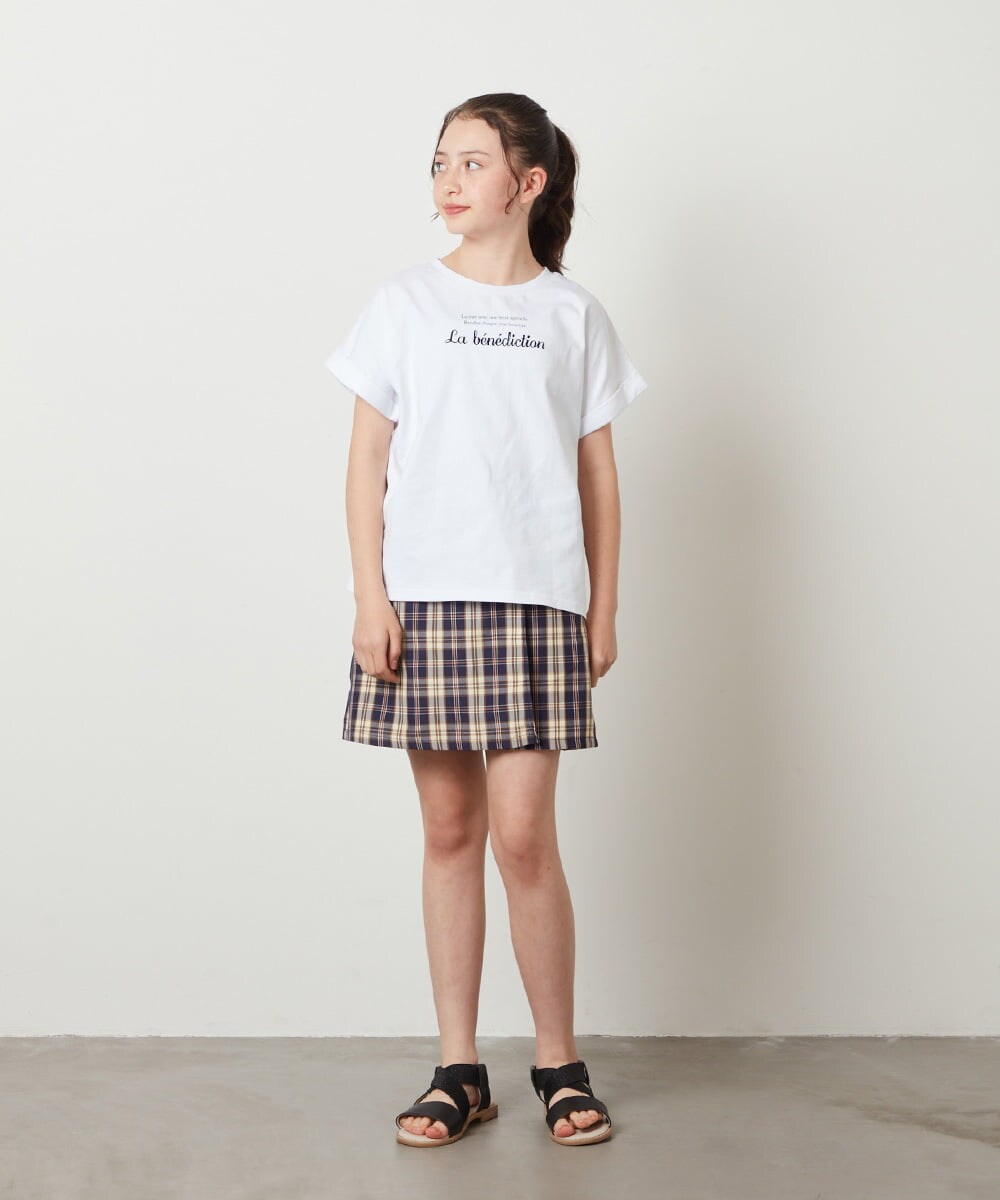 KJKGW05024 a.v.v KIDS(アー・ヴェ・ヴェ) [140-150]アソートロゴプリントTシャツ ホワイト