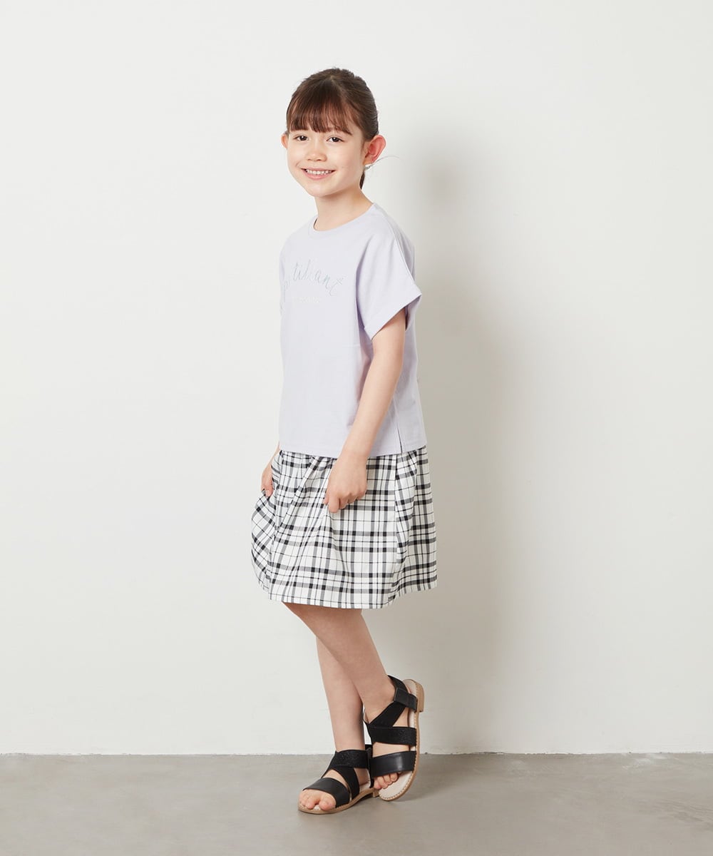 KJKGW05024 a.v.v KIDS(アー・ヴェ・ヴェ) [140-150]アソートロゴプリントTシャツ ブラック