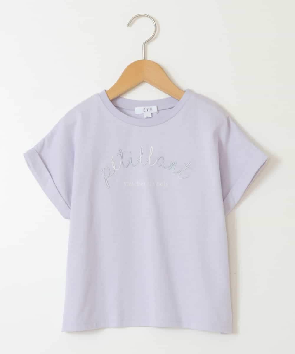 KJKGW05024 a.v.v KIDS(アー・ヴェ・ヴェ) [140-150]アソートロゴプリントTシャツ ラベンダー