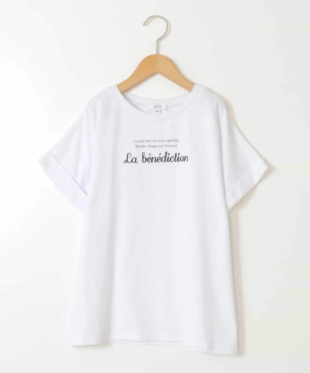KJKGW05024 a.v.v KIDS(アー・ヴェ・ヴェ) [140-150]アソートロゴプリントTシャツ ホワイト
