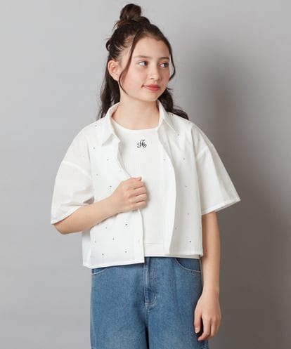 KJKGW07021 a.v.v KIDS 【ジュニア】[140-150]ロゴ刺繍タンクトップ