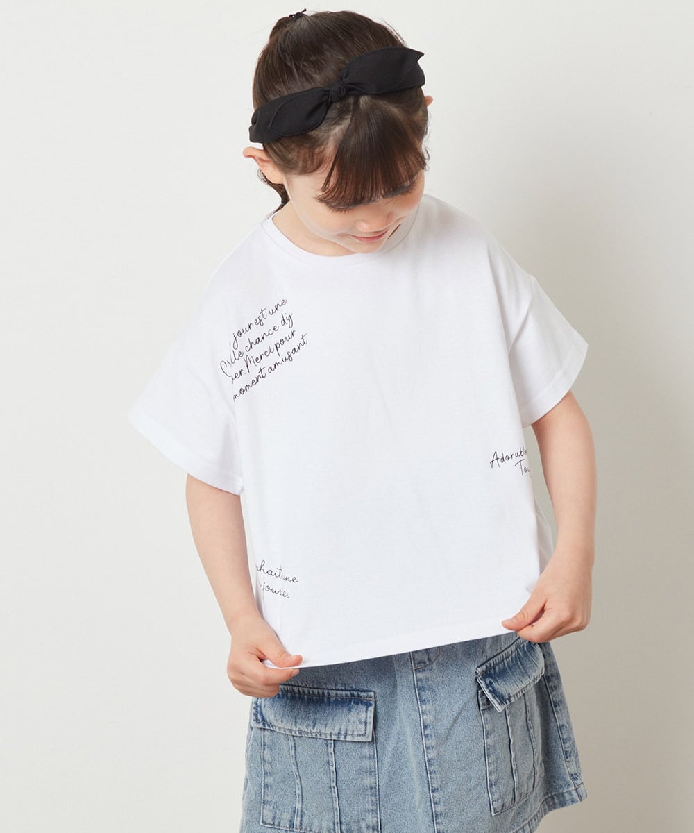 KJKGW09024 a.v.v KIDS(アー・ヴェ・ヴェ) [140-150]ロゴアソートTシャツ ホワイト