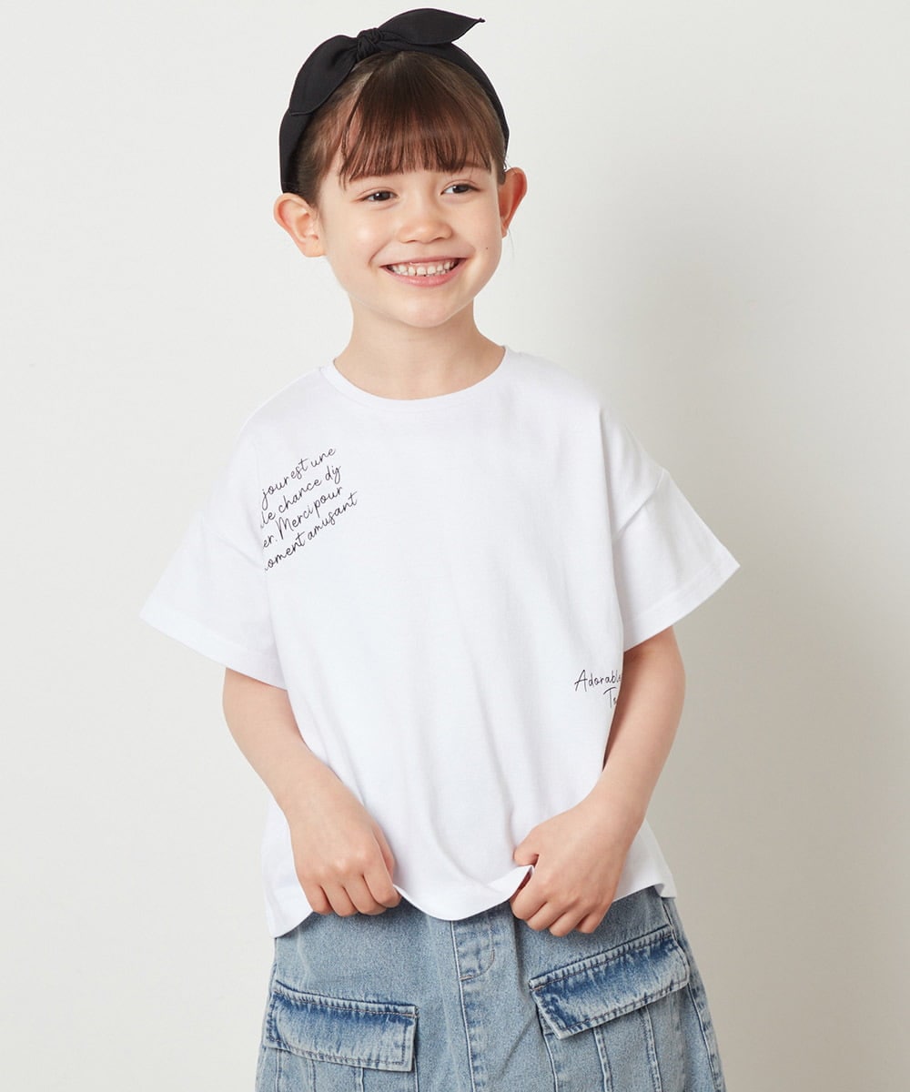 KJKGW09024 a.v.v KIDS(アー・ヴェ・ヴェ) [140-150]ロゴアソートTシャツ ホワイト