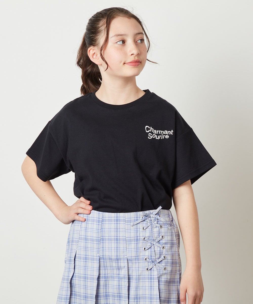 KJKGW09024 a.v.v KIDS(アー・ヴェ・ヴェ) [140-150]ロゴアソートTシャツ ブラック