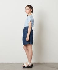 KJKGW10024 a.v.v KIDS(アー・ヴェ・ヴェ) [140-150]フロントレースUPTシャツ ライトブルー