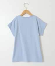 KJKGW10024 a.v.v KIDS(アー・ヴェ・ヴェ) [140-150]フロントレースUPTシャツ ライトブルー