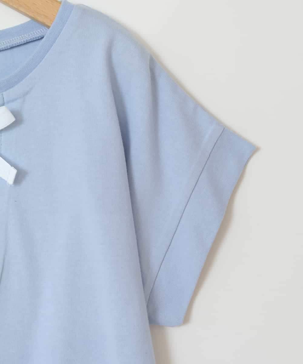 KJKGW10024 a.v.v KIDS(アー・ヴェ・ヴェ) [140-150]フロントレースUPTシャツ ライトブルー