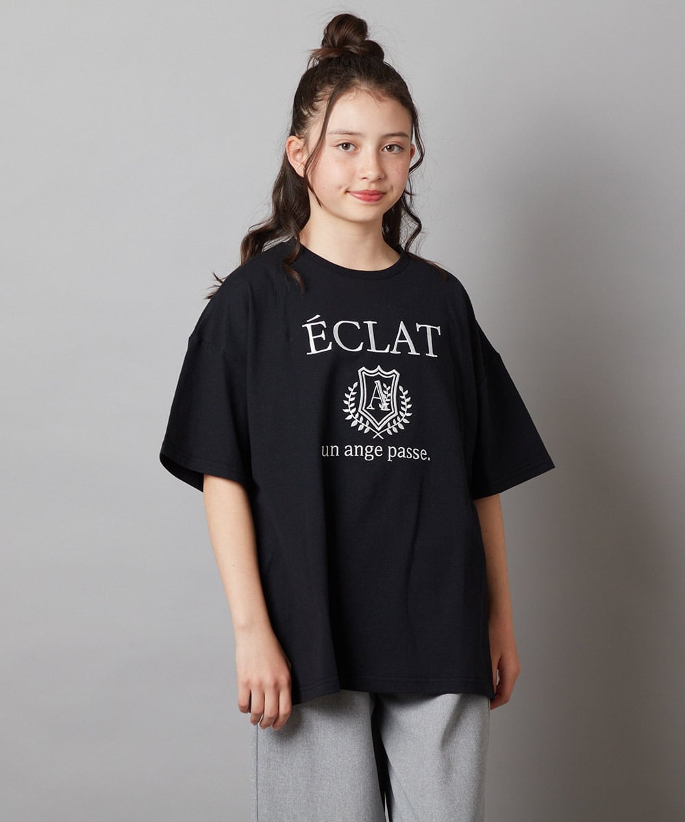 KJKGW11024 a.v.v KIDS(アー・ヴェ・ヴェ) [140-150]エンブレム刺繍オーバーシルエットＴシャツ ホワイト