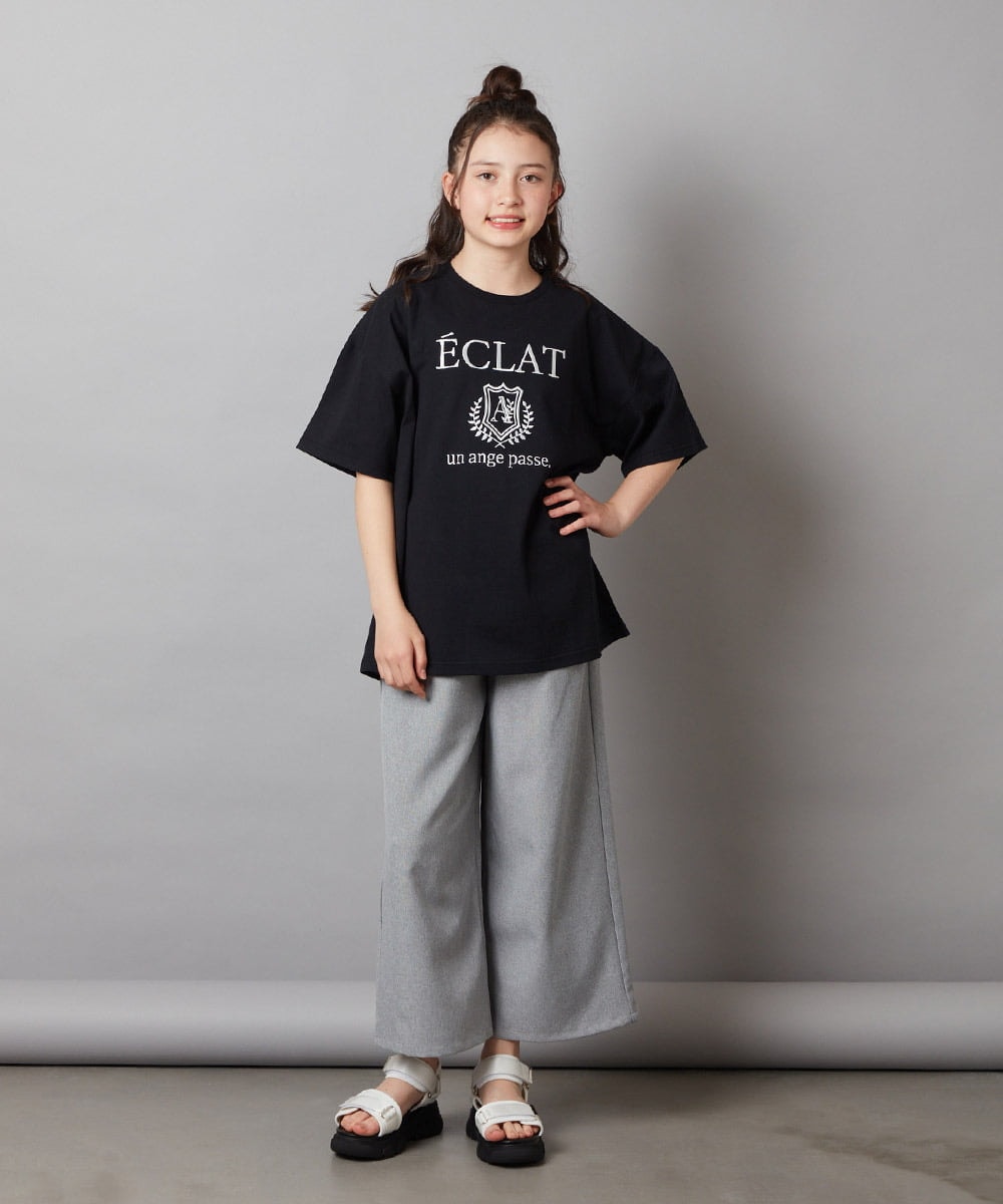 KJKGW11024 a.v.v KIDS(アー・ヴェ・ヴェ) [140-150]エンブレム刺繍オーバーシルエットＴシャツ ホワイト