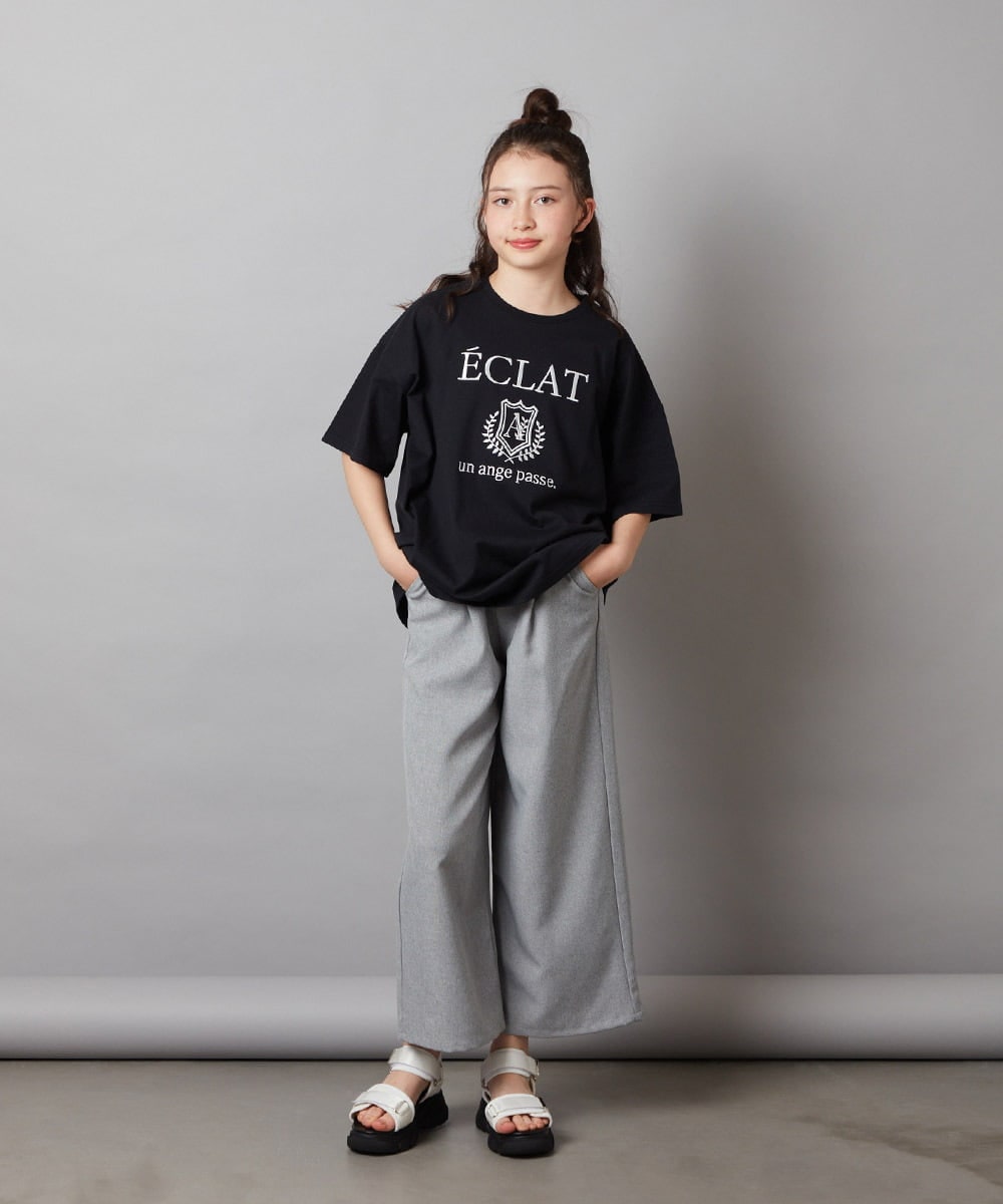 KJKGW11024 a.v.v KIDS(アー・ヴェ・ヴェ) [140-150]エンブレム刺繍オーバーシルエットＴシャツ ホワイト