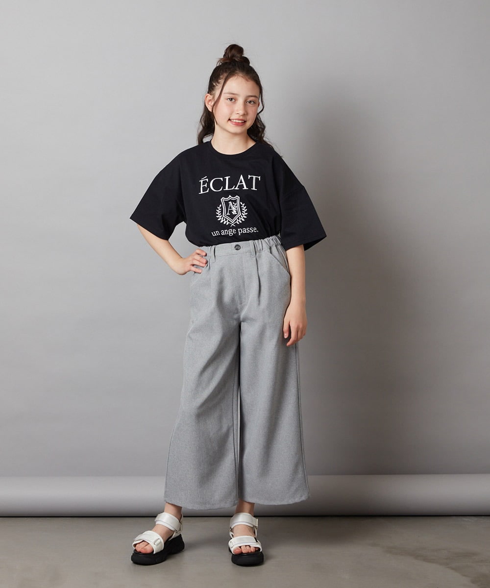 KJKGW11024 a.v.v KIDS(アー・ヴェ・ヴェ) [140-150]エンブレム刺繍オーバーシルエットＴシャツ ホワイト